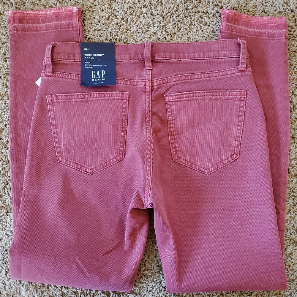 Gap Mid Rise True Skinny Anckle Jeans Sz 26 R - Picture 2 of 9